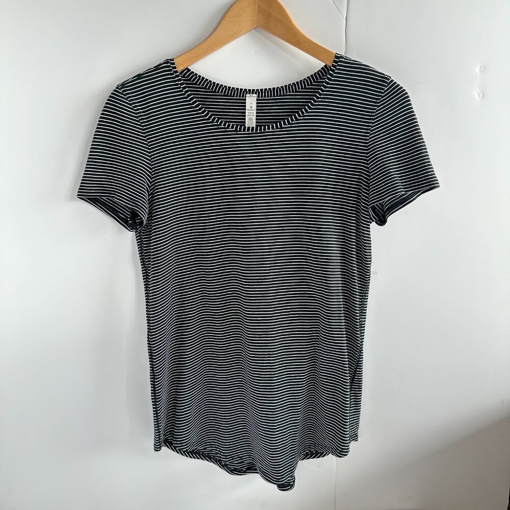 Lululemon Love Crew III - Black & White Stripe - Picture 5 of 8